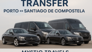 transfer porto santiago de compostela em viaturas Mercedes da Mystic Travels